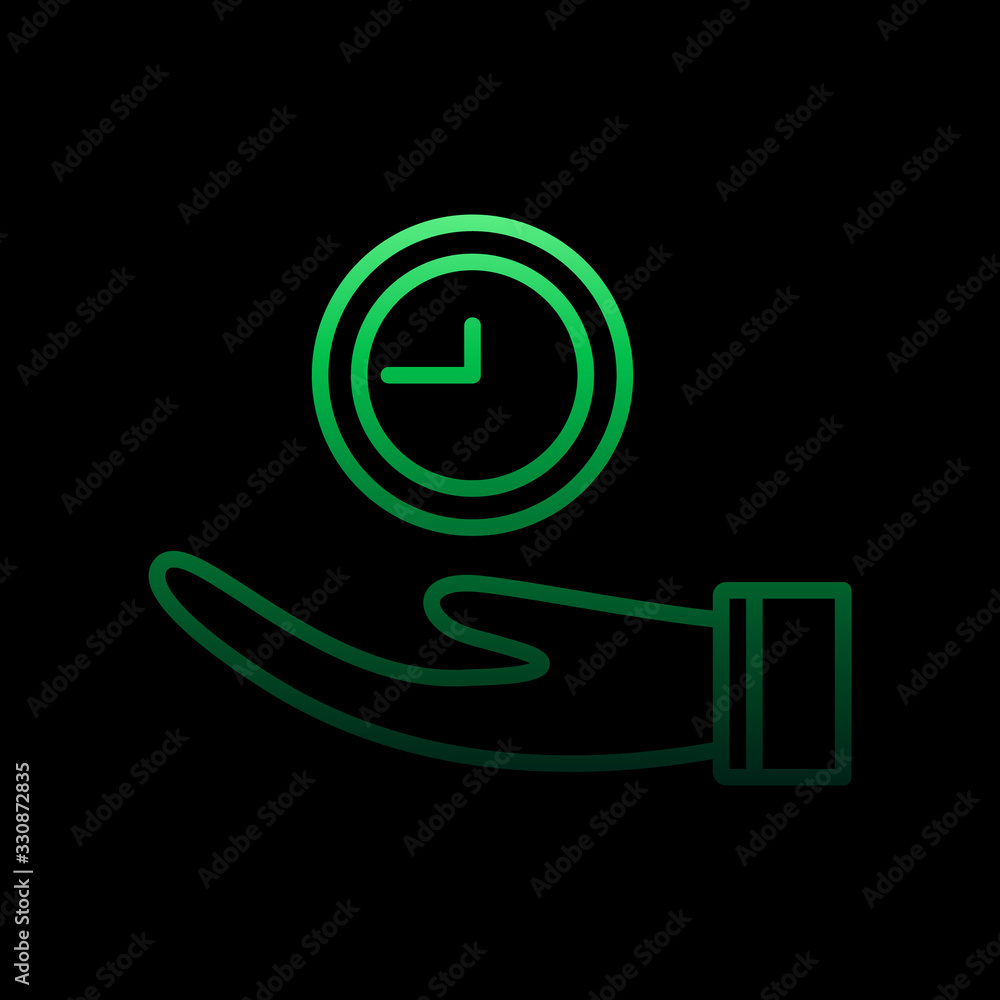 Poster time in hand nolan icon. simple thin line, outline vector of time icons for ui and ux, website or mo