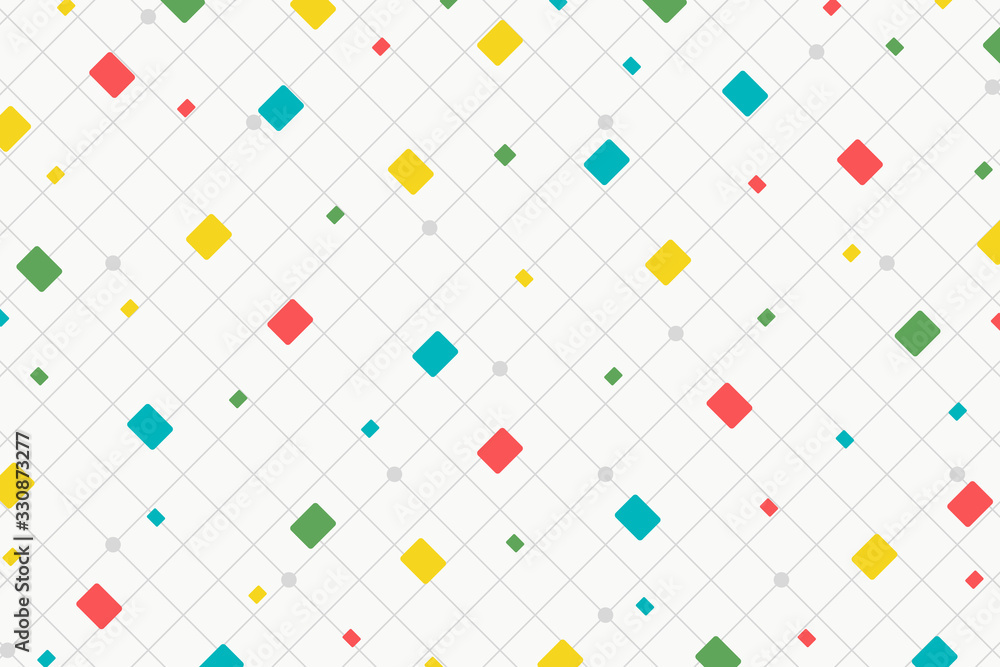 Poster abstract square pattern of colorful tech design artwork background. illustration vector eps10