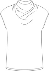 Women's Top Fashion Flat Sketch, Blouse, Ready made, Apparel Template