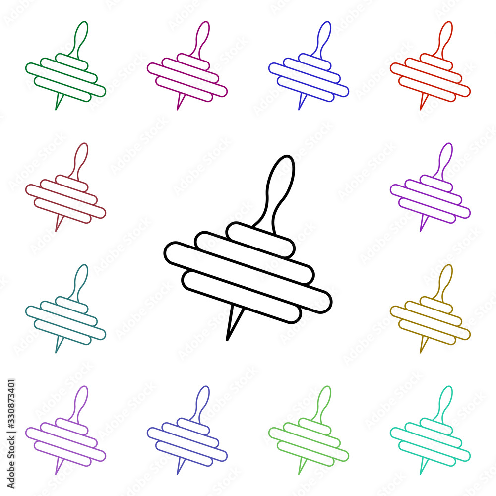 Poster yule line multi color style icon. simple thin line, outline vector of toys icons for ui and ux, webs