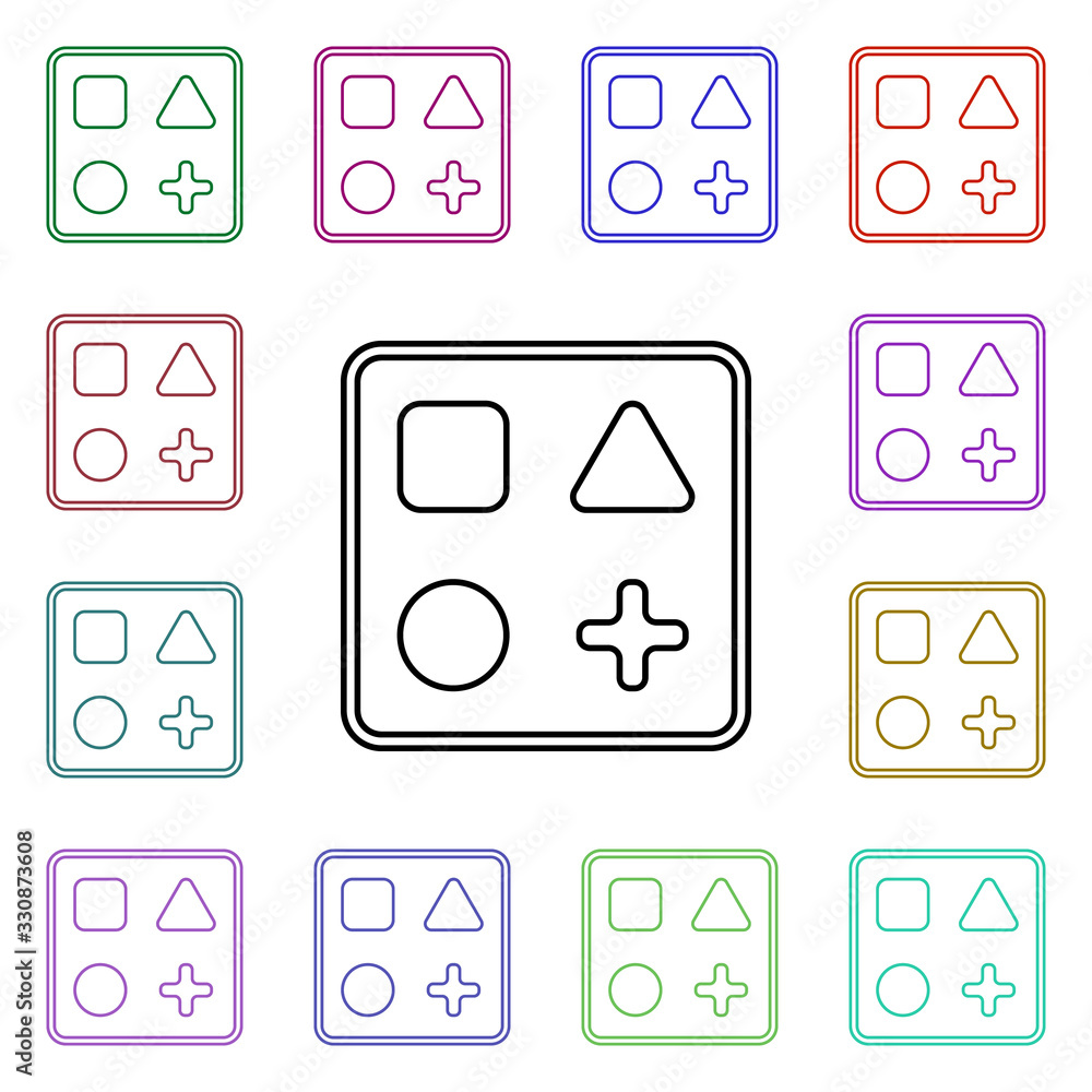 Poster cognitive box line multi color style icon. simple thin line, outline vector of toys icons for ui and