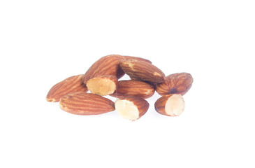 almonds isolated on the white background