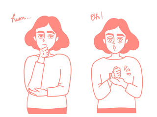 woman with problem solving face expression