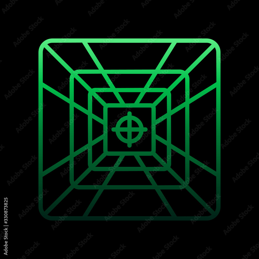 Poster 3d room nolan icon. simple thin line, outline vector of virtual reality icons for ui and ux, website