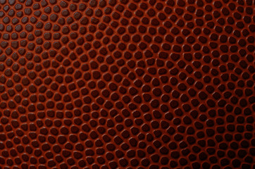 Macro of Leather On Basketball