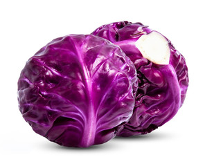 red cabbage isolated on white background