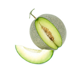 green melon isolated on white background
