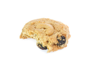 Chocolate chips cookies isolated on white