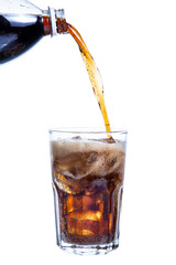 clipping path cola in glass isolated on white background