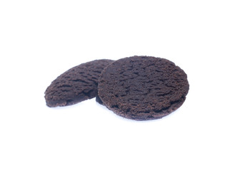 dark chocolate brownie cookies isolated on white