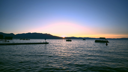 boat at sunset