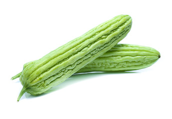 Bitter melon or  Bitter gourd on white background