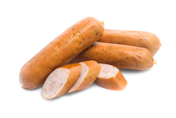 Frankfurter sausage isolated on white background