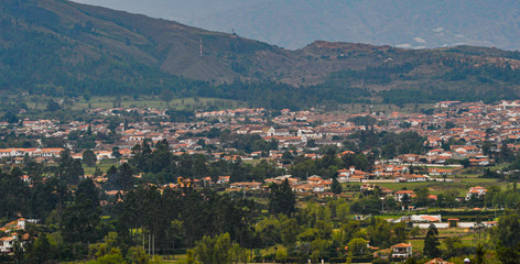 Obraz premium municipio, pueblo, villa de leyva, paisaje, caserio, colonial, arquitectura colonial