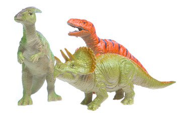 dinosaurs toys isolated  on white background