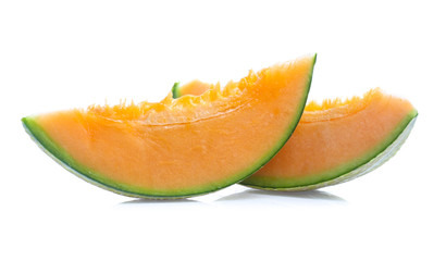Orange cantaloupe melon isolated on white