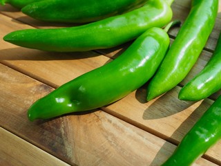 신선한 유기농 녹색고추