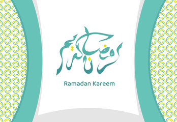 Ramadan Kareem, islamic Background design With Arabic Calligraphy. - Translation of arabic calligraphy : Ramadan Kareem.