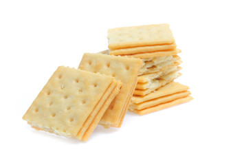 Cracker isolated on over white background