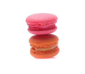 Colorful  macaron isolated on white background