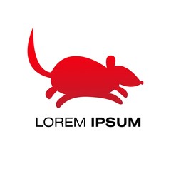 Rat or mouse logo template for company or business.