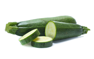 Fresh zucchini isolated on white (cucumber)