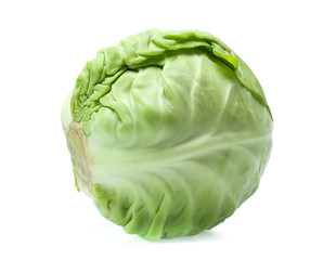 Fototapeta premium green cabbage on white background