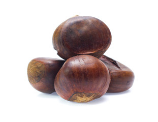 Chestnuts  isolated on white background