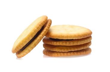 Sandwich biscuits cracker isolated on white background