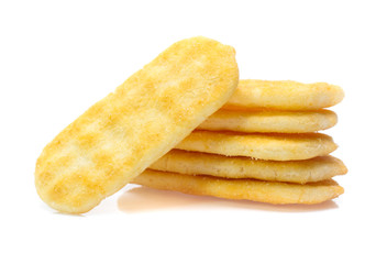 Rice cracker on white background