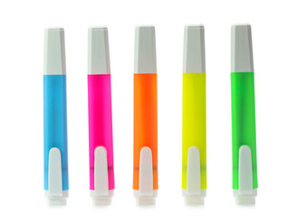 Colorful marker pen  isolated on white background