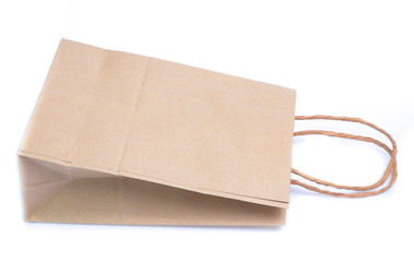 blank tag with bow isolated on white