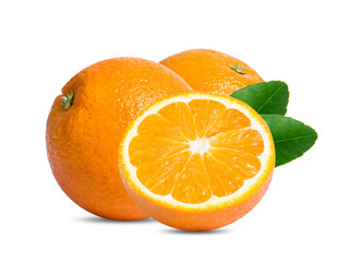 Orange fruit. Orang slice isolate on white background