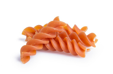 raw pasta isolated on white background