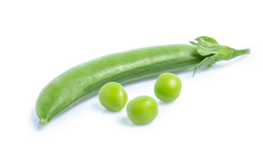 green Pea vegetable isolated on white background