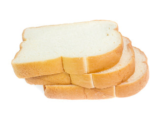 slice of bread on white background