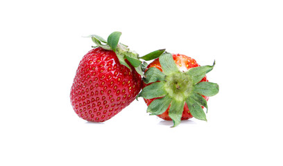strawberries over white background