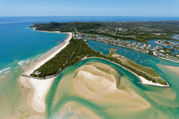 Noosa River Mouth looking south over Noosa Heads