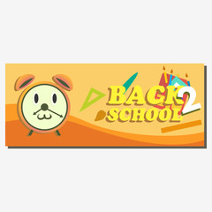 Back to school banner template consisting of school items and elements. Vector illustration. Suitable for banners, posters, flyers. Creative design advertising vector illustration.