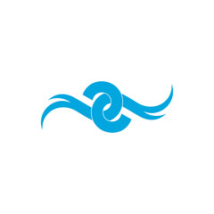 linked motion waves flat curves logo vector