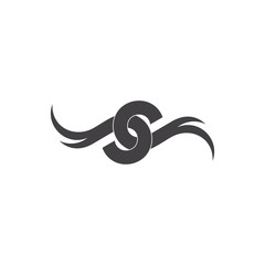 linked wings flat curves logo vector