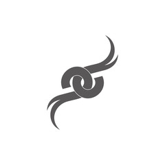 linked wings flat curves fly logo vector