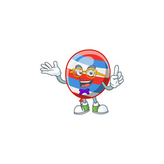 Super Funny independence day balloon in nerd mascot design style