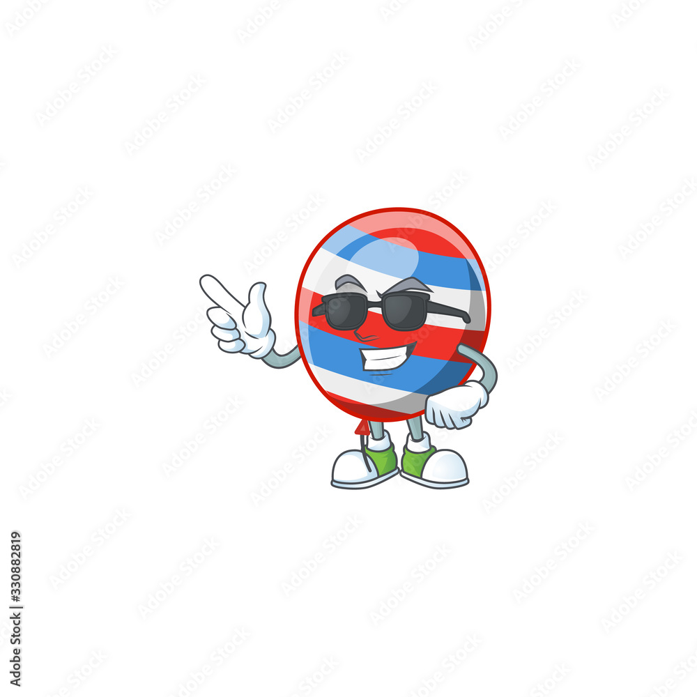 Poster Cute independence day balloon cartoon character design style with black glasses