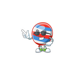 Cute independence day balloon cartoon character design style with black glasses