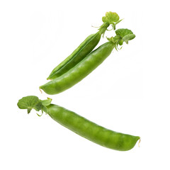 Fresh peas isolated on white background 