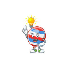 Independence day balloon mascot character design with have an idea cute gesture