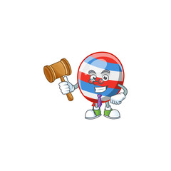 Independence day balloon wise judge cartoon character design with cute glasses