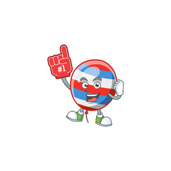 Independence day balloon presented in cartoon character design with Foam finger