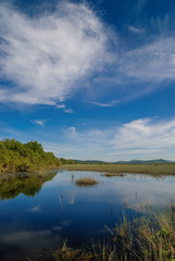 landscape with lake and clouds